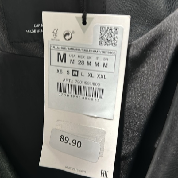NWT Zara faux leather jacket size M - Picture 6 of 6